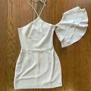 Amanda Uprichard One Shoulder Dress in Cream